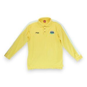 Rare Super Bowl XLIII NFL Polo‎ Shirt Large Long Sleeve Yellow & White